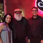 George RR Martin: Writer (Left : Sonia, Center : George, Right : Puneet)